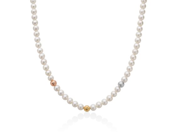 Collana Miluna Donna COLLANE PERLE BOULE E FANTASIA in Oro Perla PCL5631V - PCL5631V